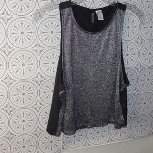 H&M Divided Silver Cropped  Tank Top